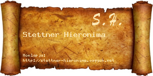 Stettner Hieronima névjegykártya